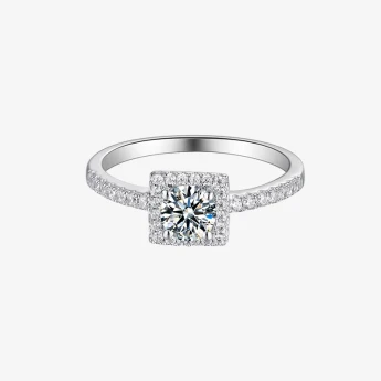 Помолвочное кольцо Moissanite Halo 0,5 карат