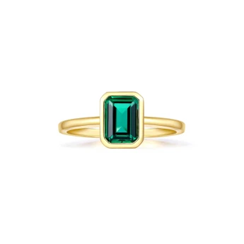 Кольцо Jade с изумрудом в золочёном серебре